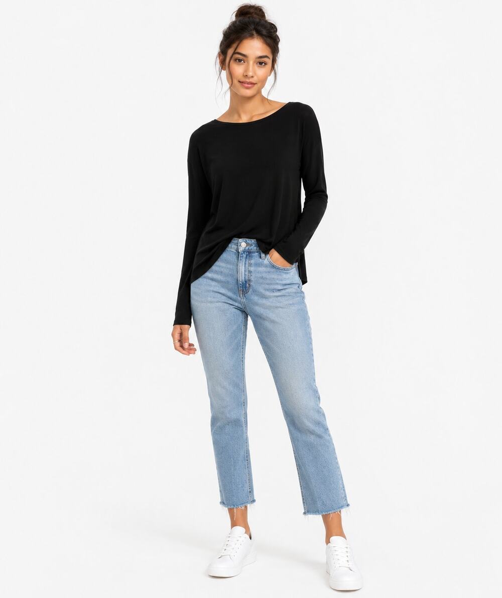 Lisa Rinna Collection Women's Black Long Sleeve Knit Top XXS NWOT
